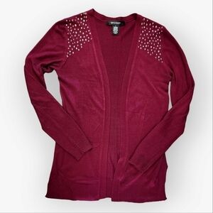 89th and Madison Open Front Embellished Cardigan Small